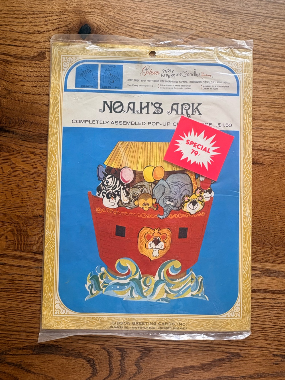 Vintage Gibson Noah’s Ark Party Pop-Up Centerpiece- Party Decor- original pkg - Picture 2 of 10